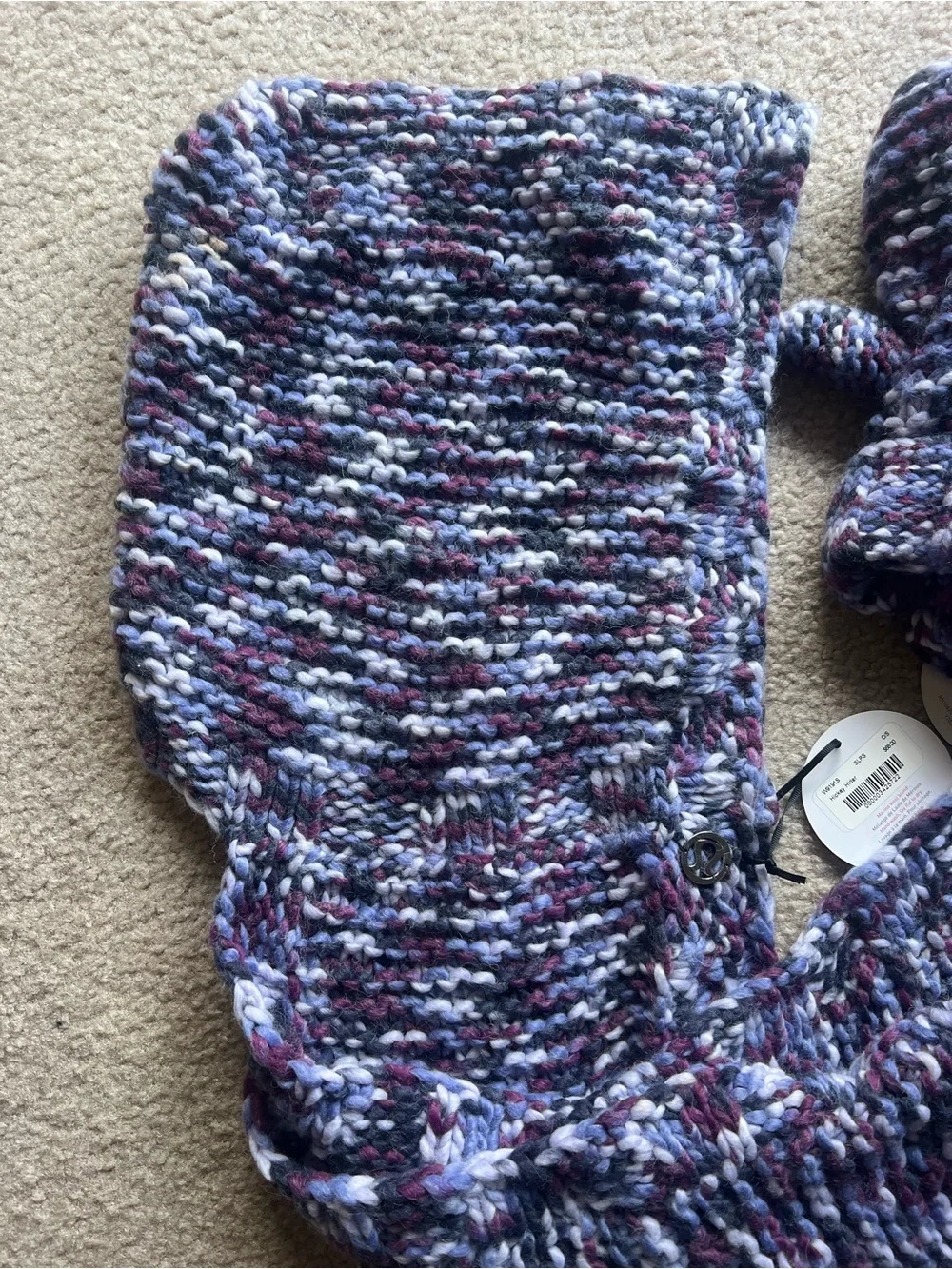 Lululemon Hickey Hider Scarf & Gloves - Black Purple Space Dye - NWT